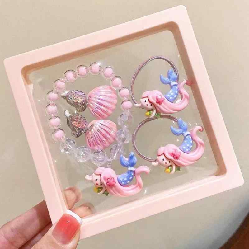 ヘアアクセサリー 子供用 人魚 マーメイド ヘアゴム ヘアピン セット かわいい 貝殻 モチーフ イヤリン..