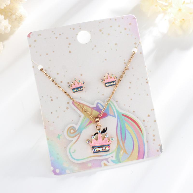 ネックレス & イヤリング キッズ 合金 カトゥーン クラウン ティアラ ラインストーン ドロップオイル ..