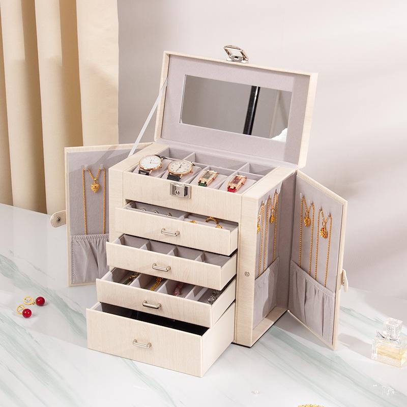 ジュエリーボックス 大容量 PUレザー 多層引き出し ネックレス イヤリング 指輪 アクセサリー収納ボックス 高級感 ヨーロッパ ?????