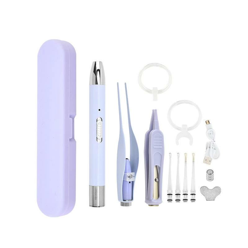 耳かき 子供用 ライト付き 耳掃除 スコップ 耳かきセット ピンセット ステンレス製 携帯ケース付き