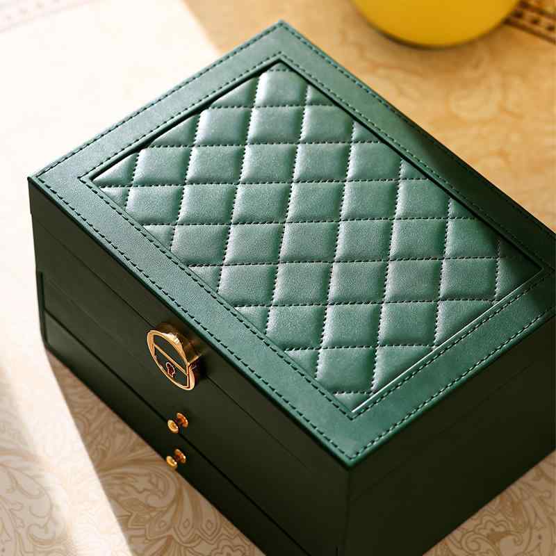 ジュエリーボックス レディース 大容量 ピアス ネックレス 指輪 アクセサリー 収納 レザー調 パールホワイト ブラック グリーン オレンジ