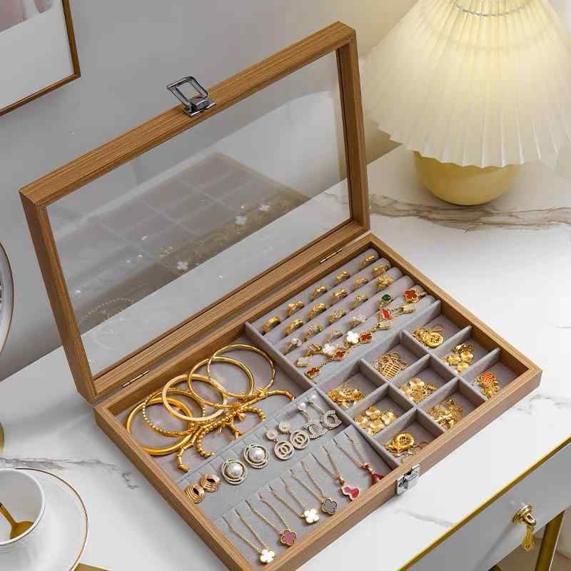 アクセサリーケース レディース ジュエリーボックス ベルベット調 指輪 ネックレス イヤリング ブレス..