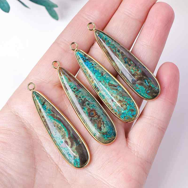 ネックレス レディース 海洋石 水晶 ドロップ ペンダント 金色 アクセサリー パーツ ギフト 贈り物 結..