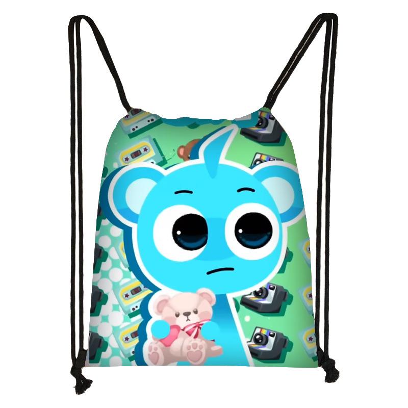 リュックサック キッズ 子供 巾着袋 カートゥーン プリント 携帯用 収納袋 折りたたみ アウトドア 多用..