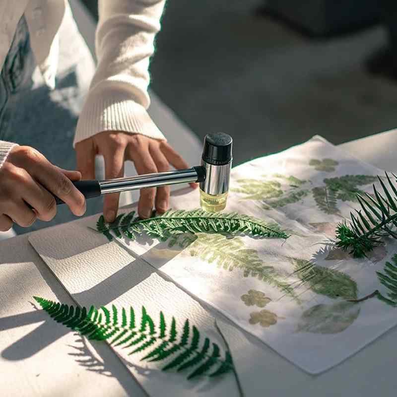 DIY キット 植物 葉 拓染 材料 帆布 バッグ 工具 ハンマー 無地 染色 綿 平織