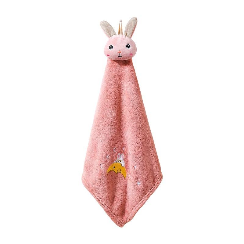 タオル キッズ 擦手巾 かわいい カートゥーン 子供用 サンゴフリース 吸水 速乾 ハンドタオル 萌兔 ピ..