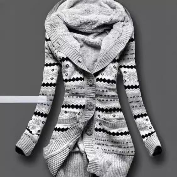 ニット レディース カーディガン 秋冬 裏起毛 フード付き 厚手 中厚手 コットン 普段使い 通勤 かわい..