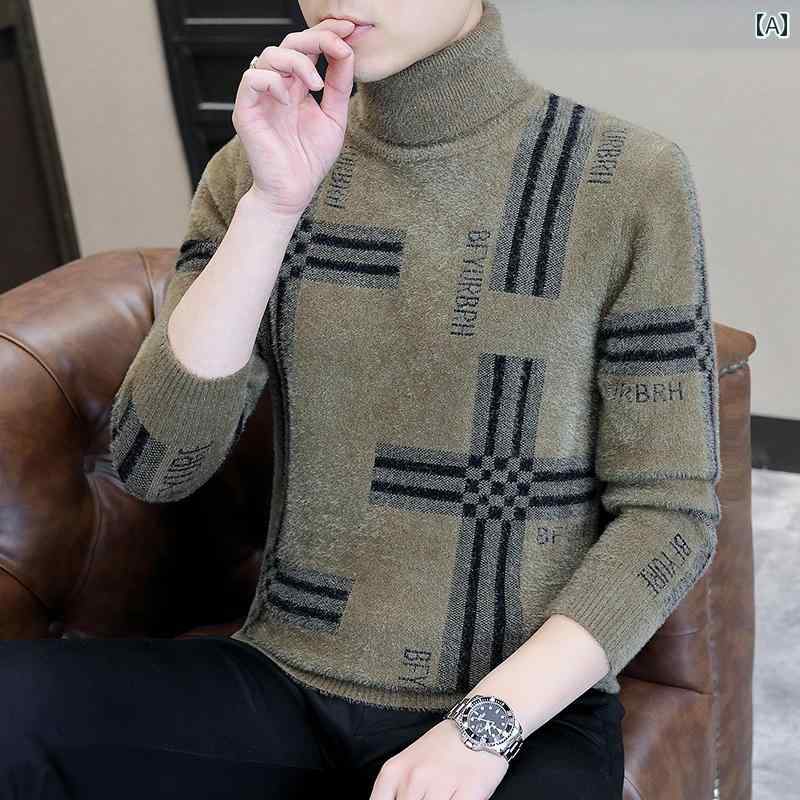 タートルネックセーター 高級 メンズ セーター、 秋 冬、 ハイ ネック、 厚手、 暖かい ニット ウール セーター、 ファッショナブルで カジュアルな高 品質 メンズ ベース レイヤー。