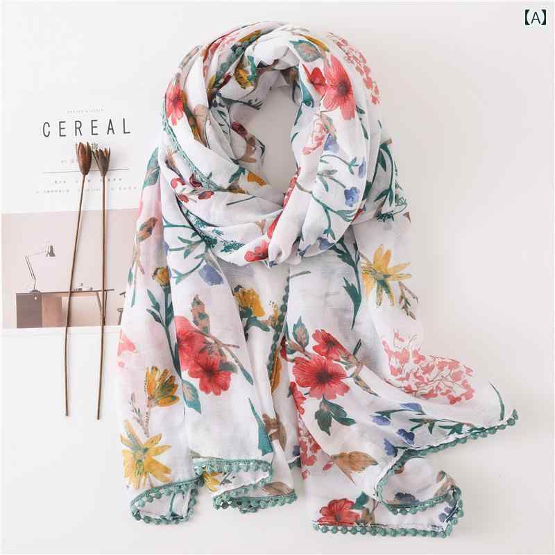 レディース ショール 薄手 大判スカーフ ストール 春秋夏冬 花柄 カラフル ボヘミアンフローラル コッ..