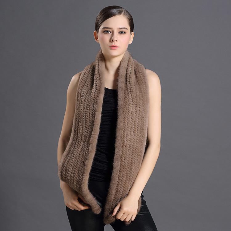 マフラー レディース ミンクファー 編み込み 冬 保温 防寒 高級感 ストール 首巻き ブラック ライトブ..