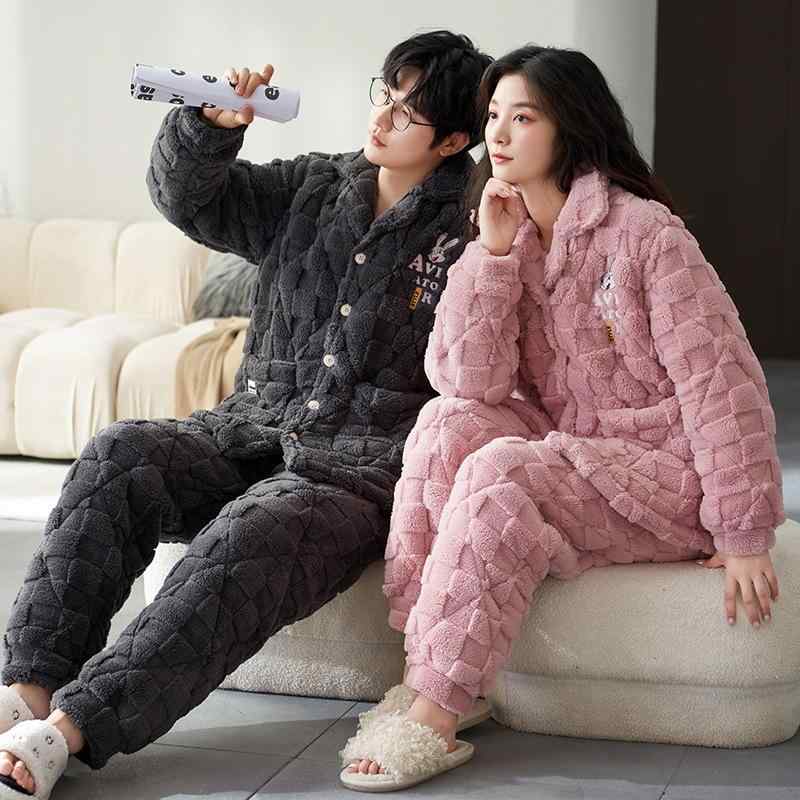 パジャマ カップル 深紅 スタンドカラー ファスナー 長袖 長ズボン 中綿入り キルティング 三層構造 極..