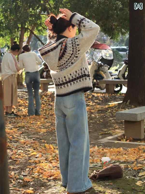 レディース トップス オシャレ のの 美しい 小さい 韓国 フード付き カバー フェル アイランド セータ..