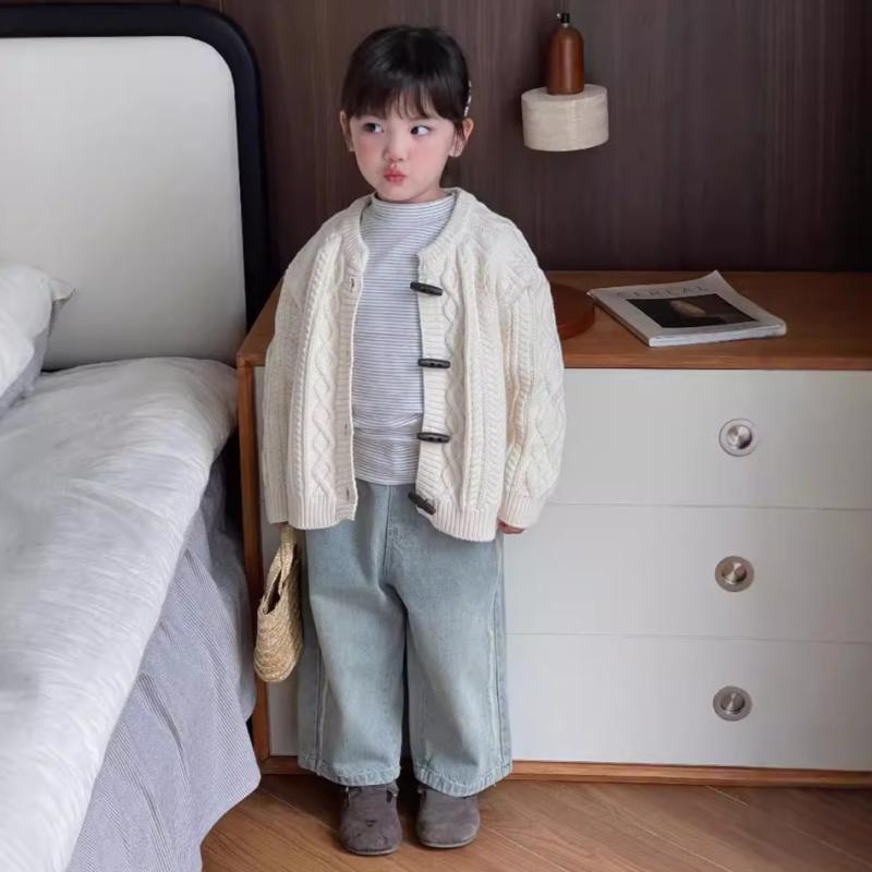 ニット キッズ 男女兼用 綿 コットン カーディガン 韓国風 トグルボタン アウター トップス ゆったり ..