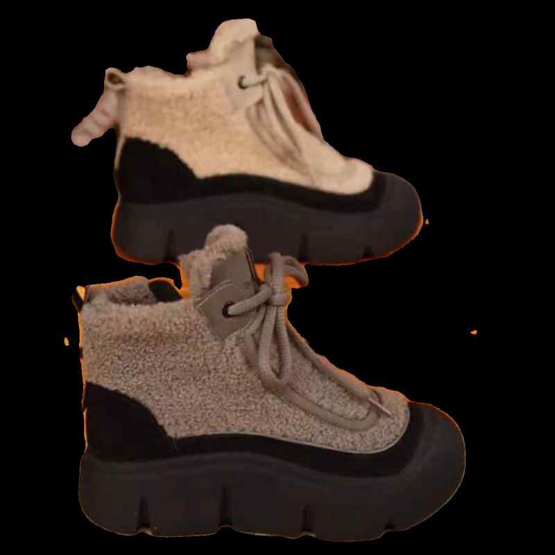 スノーブーツ レディース ショートブーツ 裏ボア 厚底 防滑 冬用 防寒 暖かい ハイカット ラウンドトゥ キャンバス素材 ゴム底 クッション性