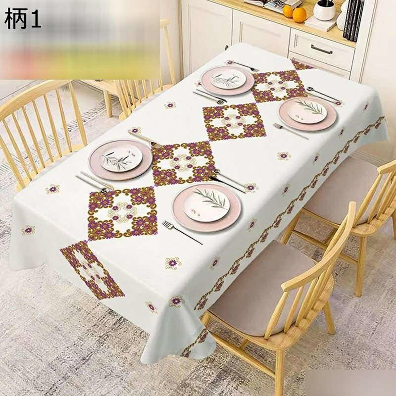 テーブルクロス ビニール PVC 食卓カバー 防水 防油 エスニック 北欧 幾何風 おしゃれ アニメ プリント..