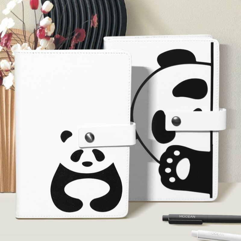 【送料無料】Mies’ ノート M-S0033 かわいい パンダ デザイン の ノート サイズ 148mm x 214mm 可愛い PUレザー バックル ノート...