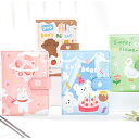 【送料無料】Mies’ M-S0028 かわいい動物 の ノート 可愛い キャット PUレザー ミニサイズ おしゃれ ノート 学生 手帳 64K いぬ くま カバー 筆記用具 メモ帳 文房具 女の子 可愛い文房具