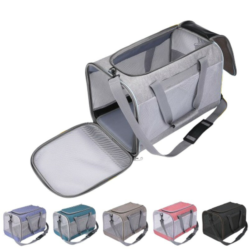 【送料無料】Mies′ 折りたたみ式ペットキャリーバッグ メッシュ通気性 猫・小型犬用 45×30×30cm 最大7.5kg対応 軽量 6色カラー 3way シ...