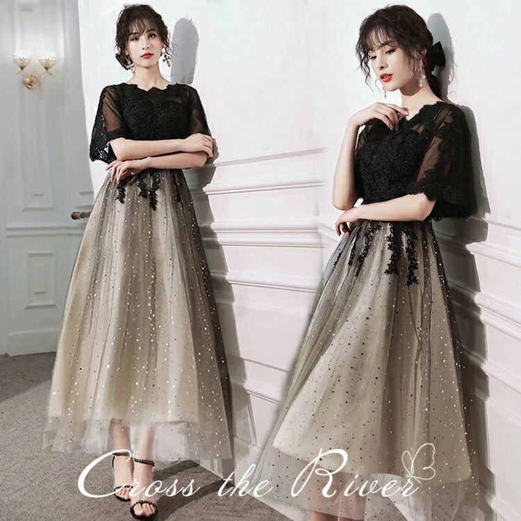 即納有!ドレス 大人 ピアノ 発表会 ドレス 中学生 高校生 パーティードレス 韓国 結婚式 ワンピース 演奏会ドレス ミモレ丈 ロング丈 マキシ丈 膝丈 小学生 黒 イブニングドレス カクテルドレス ゴールド レディース フォーマル 袖あり 体型カバー 同窓会代 大きいサイズ