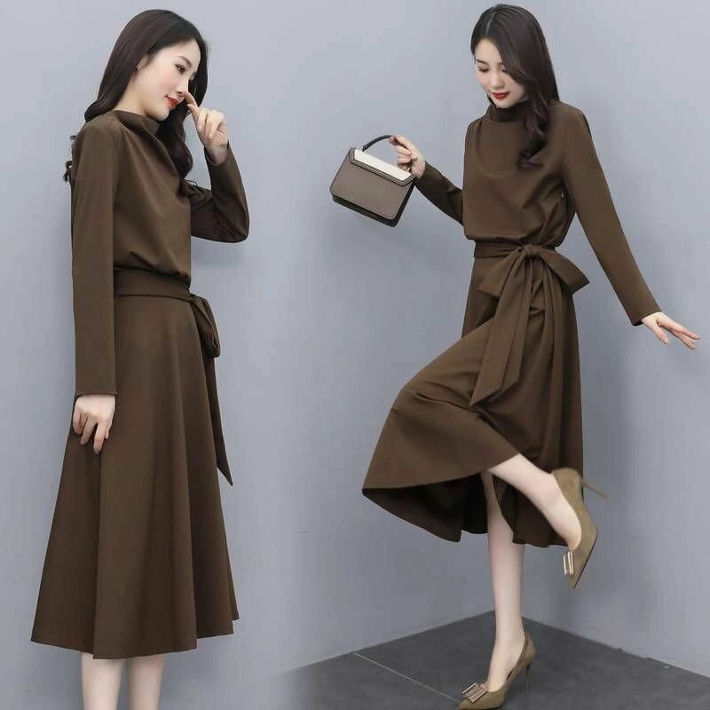 ワンピース レディース ロングワンピース プリーツ ロング ミモレ丈 黒 きれいめ Aライン フレア 大人 上品 長袖 大きいサイズ カジュアル フォーマル パーティー ドレス オフィス OL 通勤 春 夏 秋 秋冬 シンプル 無地 モード代代代