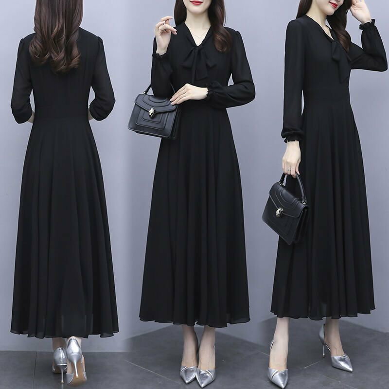 ワンピース レディース マキシワンピース ロングワンピース 韓国 プリーツ ロング マキシ丈 ミモレ丈 きれいめ Aライン フレア 大人 上品 長袖 大きいサイズ カジュアル パーティー ドレス オフィス OL 通勤 春 夏 秋 秋冬 シンプル 無地 モード