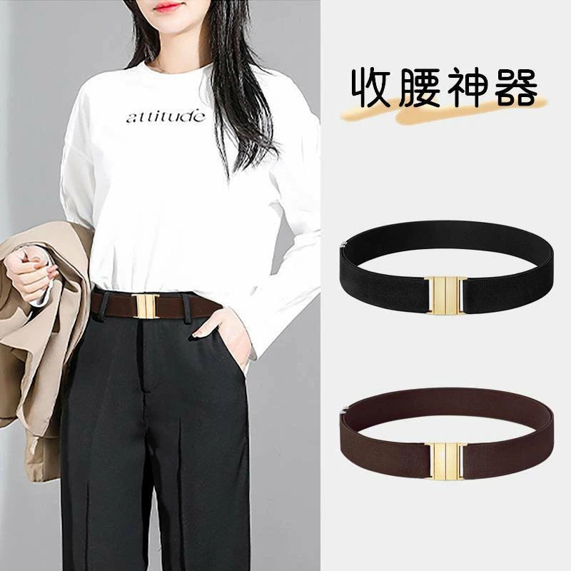 パンツ レディース ベルト ストレッチ ベルト 弾性 ウエストバンド 調節可能 ウエスト 引き締め アーテ..
