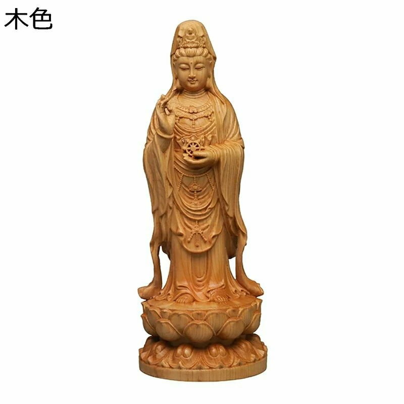 観音菩薩像 仏壇仏像 観音像 立像 木製 風水グッズ 縁起物 南海観音菩薩 厄災除け 疫病退散 お守り 手彫り 開運グッズ インテリア 開運祈願 お年寄り 家庭用 書斎 贈り物 敬老の日