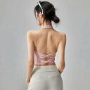 スポーツブラ フィットネスブラ エクササイズブラ 胸パッド付き 女性用 ホルターネック 耐衝撃 エクササイズ フィットネス ヨガ ピラティス ランニング ストレッチ トレーニングウェア ワークアウト