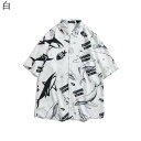 【20%OFFクーポン~】アロハシャツ 半袖シャツ メンズ カジュアルシャツ ハワイアンシャツ ビーチシャツ 大きいサイズ ペアルック 開襟 五分袖 白 さかな柄 海洋動物 通気速乾 おしゃれ かっこいい 夏服 部屋着 レジャー 旅行 海水浴 2XL