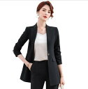長袖ロング丈スーツ+スキニーパンツ フォーマルドレス 結婚式 パーティドレス 着痩せ/お嬢様 20代30代40代/秋春冬/OL 通勤/きれいめ/キャバドレス/2...