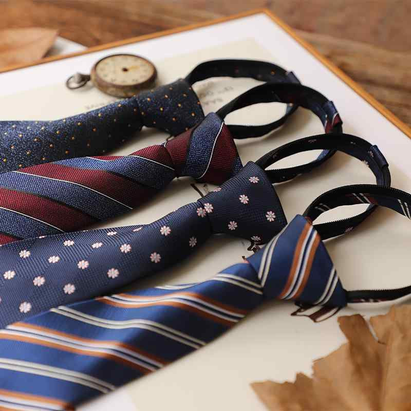 ネクタイ メンズ 男性 ワンタッチネクタイ ジップタイ ファスナータイ ポリエステル ジャガード織り ストライプ柄cm幅 レトロ クラシック ビジネス フォーマル 結婚式 披露宴 宴会 パーティー 簡単装着