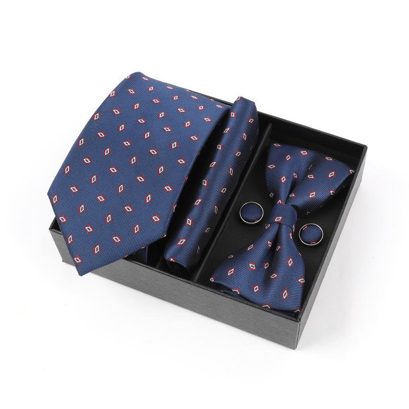 ネクタイ メンズ 男性用 高級感 ギフトセット 蝶ネクタイ ボウタイ ジャガード織り 刺繍 ポリエステル ビジネス フォーマル 結婚式 パーティー 成人式 プレゼント ロゴデザイン