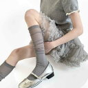 ソックス レディース 春夏 薄手 シアー 縦縞 切り替え ルーズソックス クルー丈 美脚 ナイロン サッカー生地 メロウフリル 日系 JK カジュアル 普段使い...