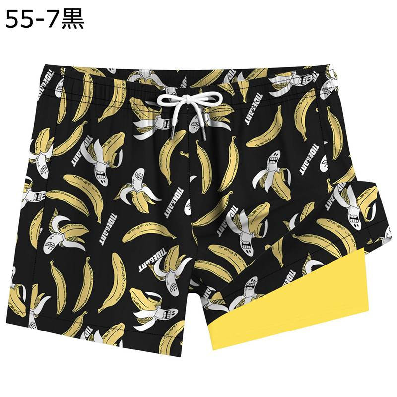 海水パンツ メンズ サーフパンツ 果物柄 水着 インナー付き 総柄 水陸両用 短パン パイナップル バナナ..