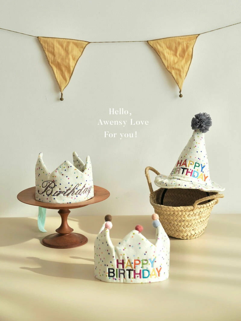 お誕生日祝い 子供向けパーティー用帽子個 柔らかい パーティーハット 誕生祝帽子 百日祝い 写真を撮る道具(3)