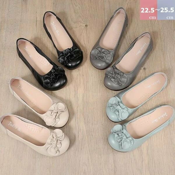 ローファー パンプス フラットシューズ 靴 モカシン ママシューズ　コンフォートシューズ 靴 女性用 女性 ローファー リボン付き シューズ レディース靴 秋 大きいサイズ ぺたんこ 歩きやすい 大人可愛い　痛くない　旅行 靴 ママ 　柔らかい ゆったり