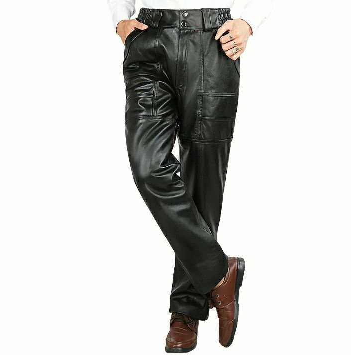 レザーパンツ メンズ 革パン 本革 牛革 バイクパンツ バイク用レザーパンツ スキニー 革パンツ ストレート ライダースパンツ 通気 防水