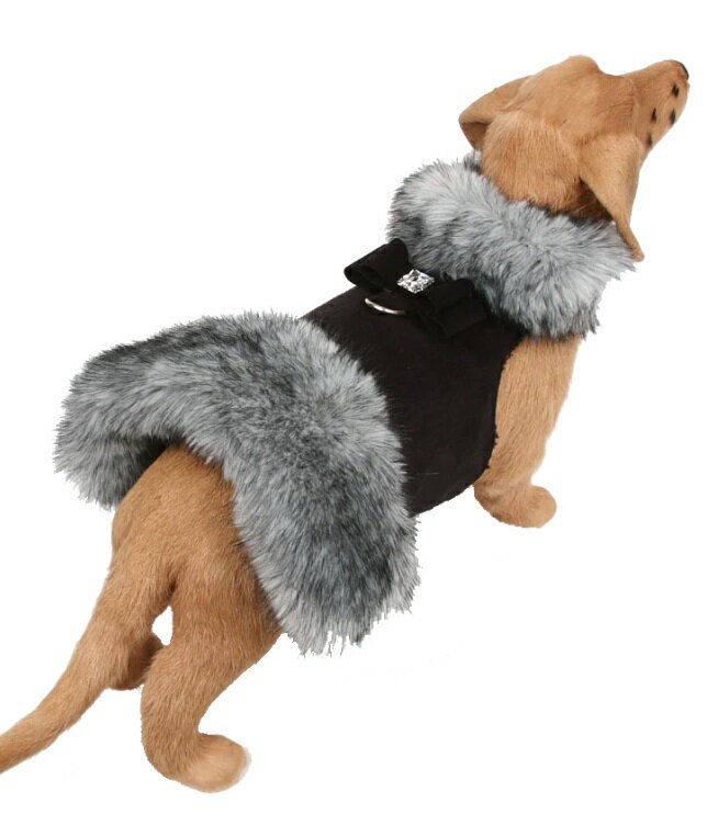 Susan Lanci/󥷡Big Bow Black Tip Silver Fox Fur Coatѥեե...