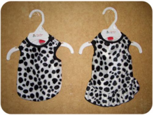 ★Pet Flys/ペットフライ★White Dalmation Faux Fur Tank/Dress犬用ダルメシアン柄タンク/ドレス