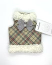★Susan Lanci/スーザンランシー★Bowzer with Nouveau bow犬用スワロフスキコートDoe Plaid×Platinum with ...