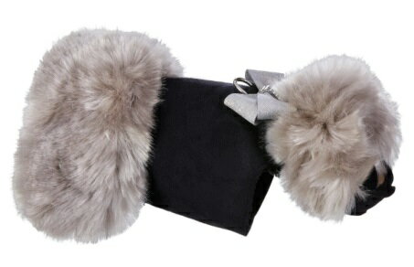 ★Susan Lanci/スーザンランシー★Platinum Glitzerati Nouveau Bow Soft Silver Fox Fur Coat犬用フェイクファーコート