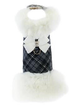 ★Susan Lanci/スーザンランシー★White Nouveau Bow White Fox Fur Coat犬用フェイクファーコート