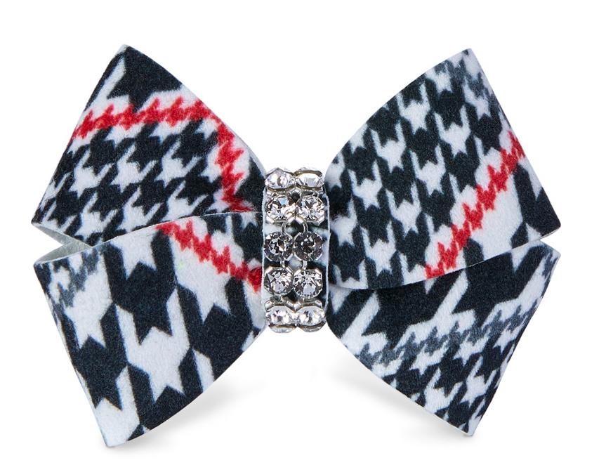 ★Susan Lanci★スーザンランシーClassic Glen Houndstooth Nouveau Hair Bowペット用髪留め 1