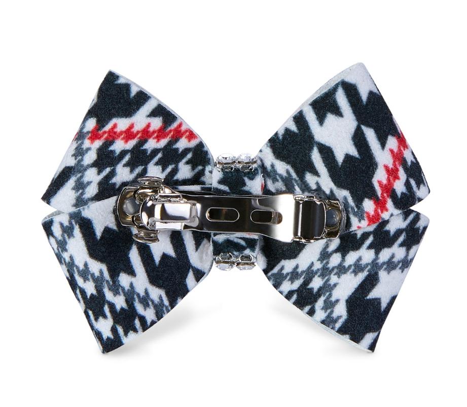 ★Susan Lanci★スーザンランシーClassic Glen Houndstooth Nouveau Hair Bowペット用髪留め 2