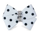 ★Susan Lanci★スーザンランシーBlack and White Polkadot Nouveau Hair Bowペット用髪留め