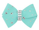 ★Susan Lanci★スーザンランシーNouveau Bow Hair Bow with Silver Stardustペット用髪留め_ティフィブルー