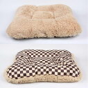 ★Susan Lanci/スーザンランシー★Square Windsor Big Check Bed with Camel Shagペット用ベッド