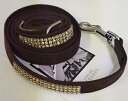 ★Susan Lanci★スーザンランシー3 Row Gold Giltmore Leashスワロフスキー付リード(チョコレート)