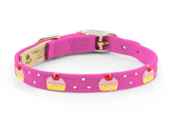 ★Susan Lanci★スーザンランシーCupcake Collar_ピンクサファイア犬用スワロフスキ付き首輪