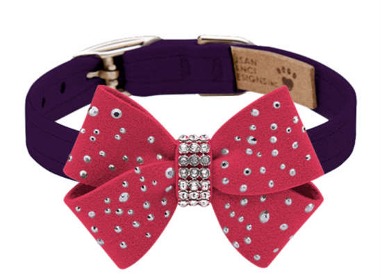 ★Susan Lanci★スーザンランシーSilver Stardust Nouveau Collar_バイオレット×ラズベリースワロフスキ付き首輪